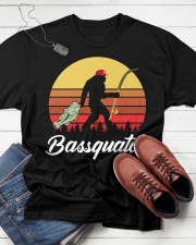 Bassquatch Funny Bigfoot Fishing Outdoor Retro T-Shirt Classic T-Shirt apparel-classic-tshirt-lifestyle-front-216