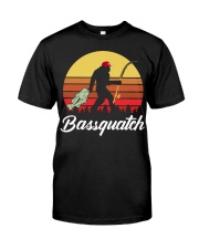 Bassquatch Funny Bigfoot Fishing Outdoor Retro T-Shirt Premium Fit Mens Tee tile