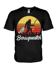 Bassquatch Funny Bigfoot Fishing Outdoor Retro T-Shirt V-Neck T-Shirt tile