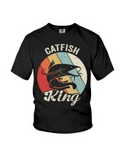 Vintage Retro Catfish King Shirt Catfishing Farmer Gift Idea Youth T-Shirt tile