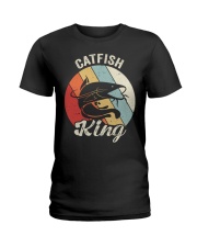 Vintage Retro Catfish King Shirt Catfishing Farmer Gift Idea Ladies T-Shirt tile
