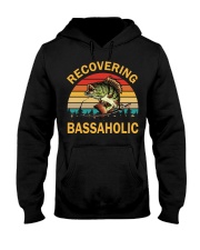 Vintage Retro Recovering Bassaholic Bass Fishing Lover Hooded Sweatshirt tile