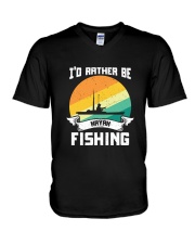 I’d Rather Be Kayak Fishing Fly Fishing V-Neck T-Shirt tile