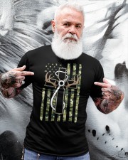 Hunting Fishing Faith Christian Hunter Fisherman Camo Usa Classic T-Shirt apparel-classic-tshirt-lifestyle-front-267