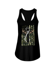 Hunting Fishing Faith Christian Hunter Fisherman Camo Usa Ladies Flowy Tank tile