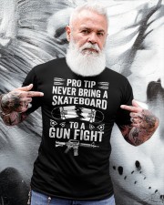 Pro Tip Never Bring A Skateboard To A Gunfight Funny Pro 2A Classic T-Shirt apparel-classic-tshirt-lifestyle-front-267