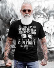 Pro Tip Never Bring A Skateboard To A Gunfight Funny Pro 2A Classic T-Shirt apparel-classic-tshirt-lifestyle-front-268
