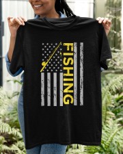 American Flag Fishing Rod Usa Classic T-Shirt apparel-classic-tshirt-lifestyle-front-130