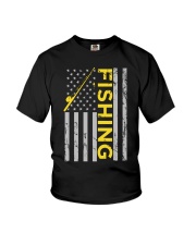 American Flag Fishing Rod Usa Youth T-Shirt tile