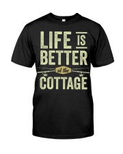 Funny Life Is Better At The Cottage Retro Fishing Premium Classic T-Shirt front