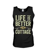 Funny Life Is Better At The Cottage Retro Fishing Premium Unisex Tank tile