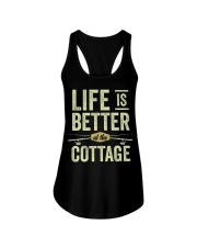 Funny Life Is Better At The Cottage Retro Fishing Premium Ladies Flowy Tank tile