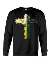 Fishing All I Need Is Fishing & Jesus Christian Cross Crewneck Sweatshirt tile