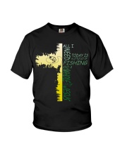 Fishing All I Need Is Fishing & Jesus Christian Cross Youth T-Shirt tile