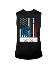Retro Fishing And Hunting American Flag Deer Fish Lover Gift Tank Top Sleeveless Tee tile