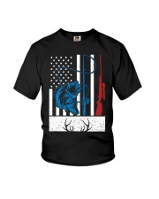Retro Fishing And Hunting American Flag Deer Fish Lover Gift Tank Top Youth T-Shirt tile