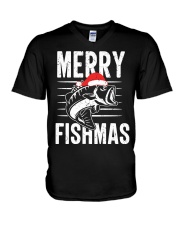 Merry Fishmas Funny V-Neck T-Shirt tile