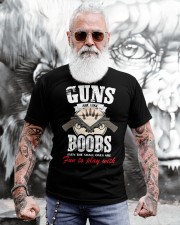 Guns Are Like Boobs Funny Adult Humor Classic T-Shirt apparel-classic-tshirt-lifestyle-front-268