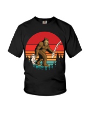 Bassquatch Funny Bigfoot Fishing Outdoor Youth T-Shirt tile