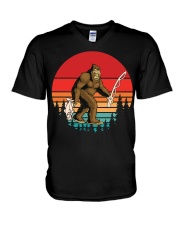 Bassquatch Funny Bigfoot Fishing Outdoor V-Neck T-Shirt tile