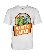 Funny Fishing Shirts For Men Master Baiter V-Neck T-Shirt tile