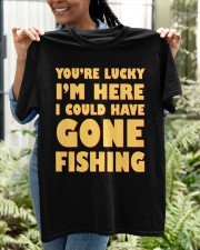 Funny Fishing Saying T-Shirt Classic T-Shirt apparel-classic-tshirt-lifestyle-front-130