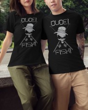 Dude Fish Skull Fishing Rod Design Silver Metal Classic T-Shirt apparel-classic-tshirt-lifestyle-front-147
