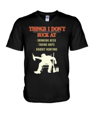 Rabbit Hunting Shirt Accessories Gear Funny Trapper Hunter V-Neck T-Shirt tile