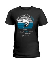 Funny Anti Joe Biden Retro Sarcastic Fishing Saying Ladies T-Shirt tile