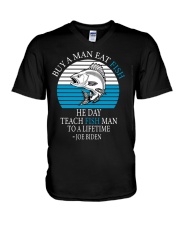 Funny Anti Joe Biden Retro Sarcastic Fishing Saying V-Neck T-Shirt tile