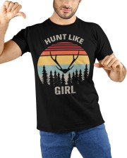 Retro Hunt Like A Girl Shirt Hunting Girl Gift Funny Vintage Classic T-Shirt custom-t-shirts-classic-lifestyle-front-212