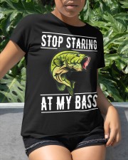 Mens Fishing Gift Men Stop Staring At My Bass Funny Fish Saying Classic T-Shirt apparel-classic-tshirt-lifestyle-front-234