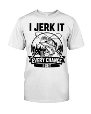 I Jerk It Every Chance I Get Fishing Premium Fit Mens Tee tile