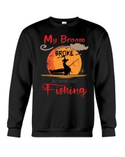 My Broom Broke So Now I Go Fishing Halloween Horror Gift 2021 Classic Crewneck Sweatshirt tile