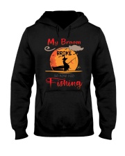 My Broom Broke So Now I Go Fishing Halloween Horror Gift 2021 Classic Hooded Sweatshirt tile