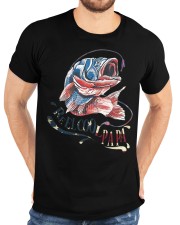Reel Cool Papa Fathers Day Bass Fishing American Flag Classic T-Shirt custom-t-shirts-classic-lifestyle-front-196