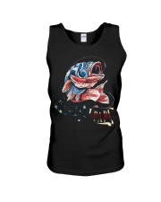 Reel Cool Papa Fathers Day Bass Fishing American Flag Unisex Tank tile