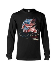 Reel Cool Papa Fathers Day Bass Fishing American Flag Long Sleeve Tee tile