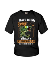 Bass Fishing I Hate Being Sexy But I Am A Fisherman So I Can’t Help It Youth T-Shirt tile