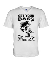 Cool Bass Fishing Gift Men Funny Fishermen Boat Fisher Joke V-Neck T-Shirt tile