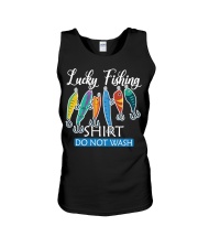 lucky fishing t shirt Unisex Tank tile
