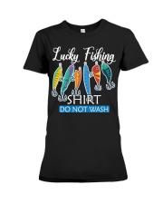 lucky fishing t shirt Premium Fit Ladies Tee tile