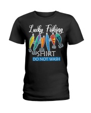 lucky fishing t shirt Ladies T-Shirt tile