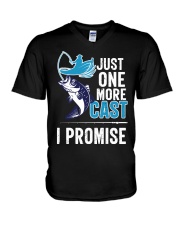 Fishing Just One More Cast I Promise Fishing Lovers V-Neck T-Shirt tile