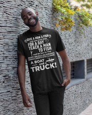 Funny Fishing Shirts For Men Give A Man A Fish Classic T-Shirt apparel-classic-tshirt-lifestyle-front-33