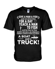 Funny Fishing Shirts For Men Give A Man A Fish V-Neck T-Shirt tile