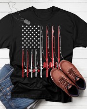 Fishing Pole Shirt Patriotic American Flag 4Th Of July Classic T-Shirt apparel-classic-tshirt-lifestyle-front-216
