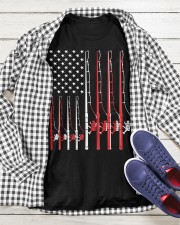 Fishing Pole Shirt Patriotic American Flag 4Th Of July Classic T-Shirt apparel-classic-tshirt-lifestyle-front-218