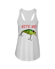 Mens Bite Me Fishing Lover Gift Ladies Flowy Tank tile