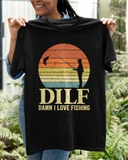 Dilf Damn I Love Fishing Sunset Funny Fisherman Dad Papa Men Classic T-Shirt apparel-classic-tshirt-lifestyle-front-130